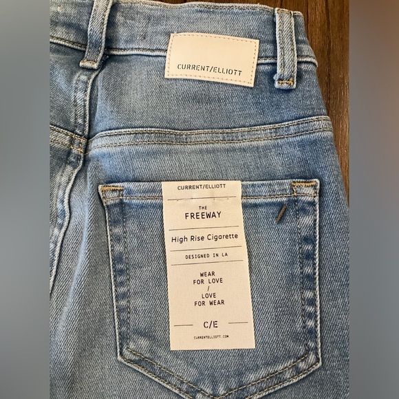 CURRENT ELLIOTT THE FREEWAY HIGH RISE CIGARETTE Straight JEAN nwt size 25 - Picture 4 of 11